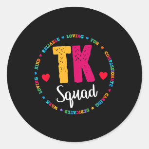 Pegatina Redonda Camiseta Tk Squad - Camiseta para maestros de jard