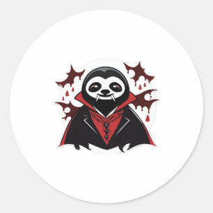 Pegatina Redonda Camiseta Tradicional Clásica para vampiros de eslo