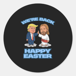 Pegatina Redonda Camiseta Trump Pascua Jesús Trump Estamos Ck Diver