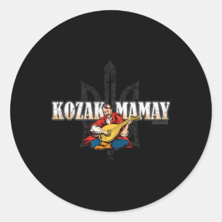 Pegatina Redonda Camiseta Ucraniana Kozak Mamay-Camiseta Masculina 