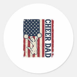 Pegatina Redonda Camiseta Vector Patriótica de la Bandera Americana
