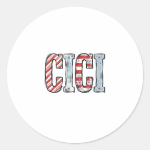 Pegatina Redonda Camiseta vectorial con nombre CICI patriótico vint