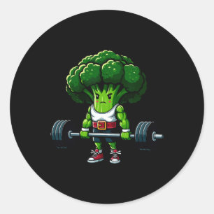 Pegatina Redonda Camiseta Vegana de Gimnasio de Levantamiento de Pe