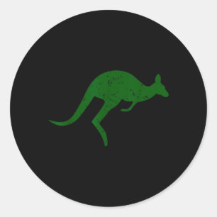 Pegatina Redonda Camiseta Vintage Canguro Australia Aussie Roo
