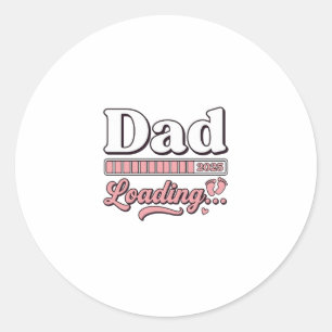 Pegatina Redonda Camiseta Vintage de Anuncio de Bebé 2025 Papá Carg