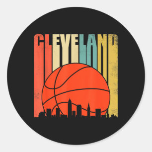 Pegatina Redonda Camiseta Vintage de Béisbol de Cleveland Ohio
