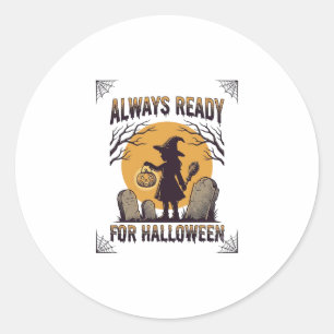 Pegatina Redonda Camiseta Vintage de Halloween para Fans de la Temp