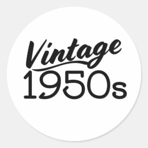Pegatina Redonda Camiseta vintage de los años 50