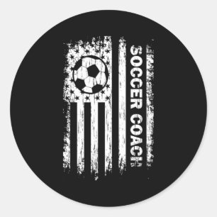 Pegatina Redonda Camiseta vintage entrenador de fútbol americano ba