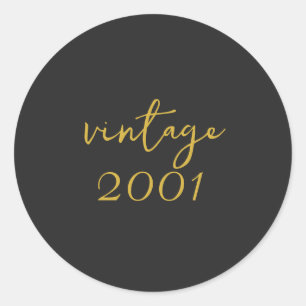 Pegatina Redonda Camiseta Vintage Personalizada 2001
