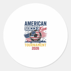 Pegatina Redonda Camiseta Vintage Torneo de Fútbol Americano 2026