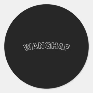 Pegatina Redonda Camiseta Wanghaf Wanghaf Divertida Gráfica de Moda