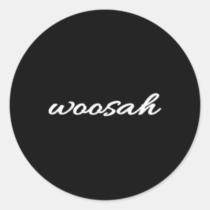Pegatina Redonda Camiseta Woosah Calm Yoga Exhale _3