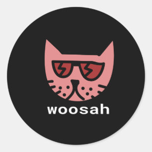 Pegatina Redonda Camiseta Woosah Calm Yoga Exhale _4