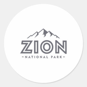 Pegatina Redonda Camiseta Zion National Park Utah Montaña Mujeres H