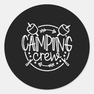 Pegatina Redonda Camisetas a juego para familia de campamento Grupo