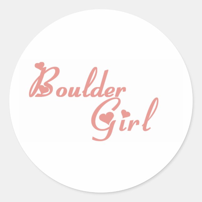 Pegatina Redonda Camisetas Chica Boulder (Anverso)