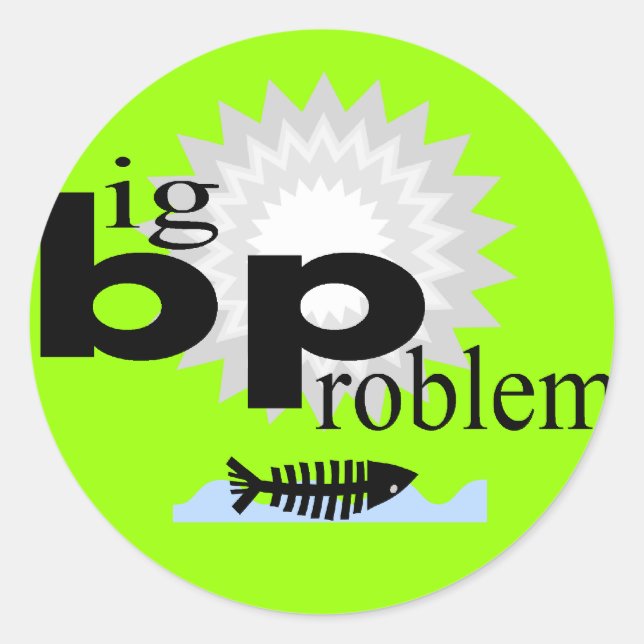 Pegatina Redonda Camisetas contra el desastre del derrame de petról (Anverso)