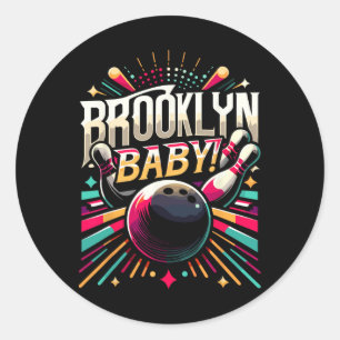 Pegatina Redonda Camisetas De Brooklyn By Bowling