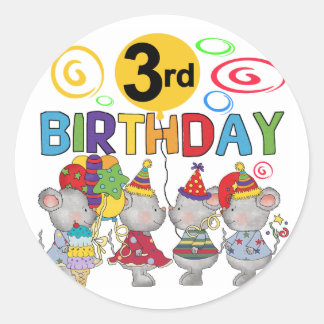 Pegatina Redonda Camisetas de cumpleaños y regalos para ratones
