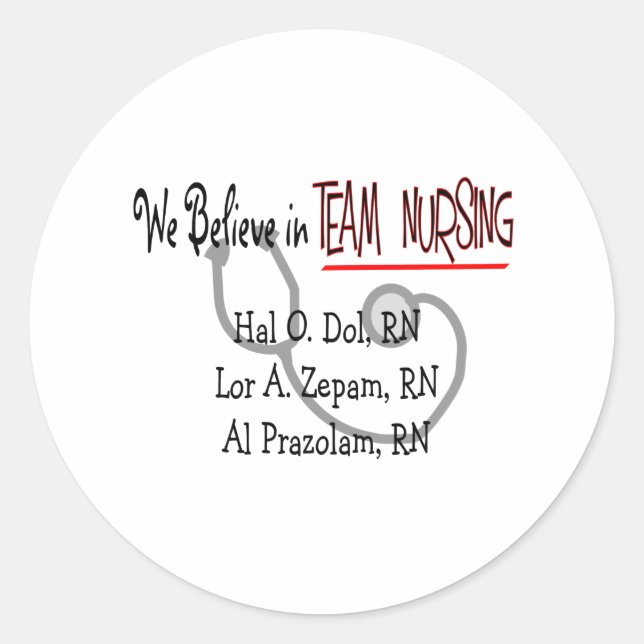 Pegatina Redonda Camisetas de enfermeras y regalos divertidos (Anverso)