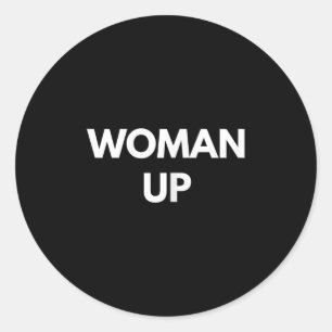 Pegatina Redonda Camisetas de feminismo motivacional para mujeres