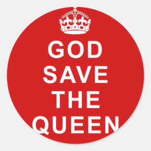 Pegatina Redonda Camisetas de God Save the Queen, bolsos, regalos