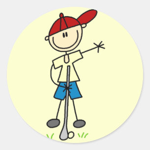 Pegatina Redonda Camisetas de golfista niño y regalos