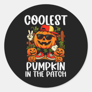 Pegatina Redonda Camisetas de Halloween para niños y chicos La cala