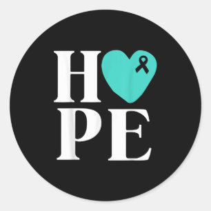 Pegatina Redonda Camisetas de la Concienciación sobre el Cáncer de