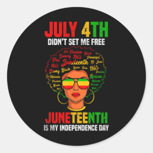 Pegatina Redonda Camisetas de mi Día de la Independencia de la Hist