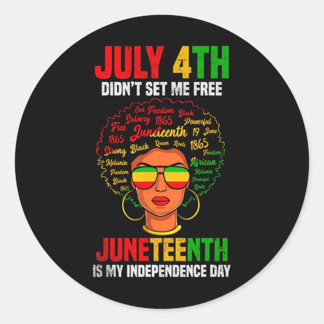 Pegatina Redonda Camisetas de mi Día de la Independencia de la Hist (Anverso)