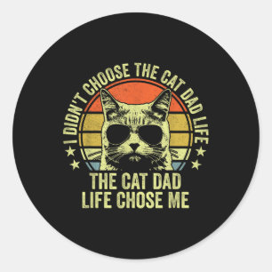 Pegatina Redonda Camisetas De Papá Gato Para Hombres Divertido Padr