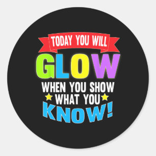 Pegatina Redonda Camisetas De Pruebas Motivacionales Diurnas Para M