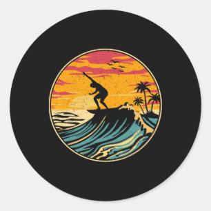 Pegatina Redonda Camisetas de tabla de surf de surf de playa Surfis