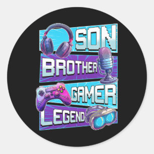 Pegatina Redonda Camisetas De Videojuegos De Camisas Para Niños Ado