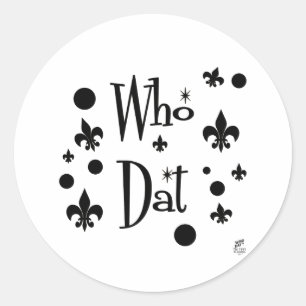 Pegatina Redonda Camisetas de Who Dat