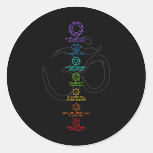 Pegatina Redonda Camisetas de yoga espirituales para hombres y muje