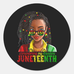 Pegatina Redonda Camisetas del 19 de junio recuerdan a mis antepasa