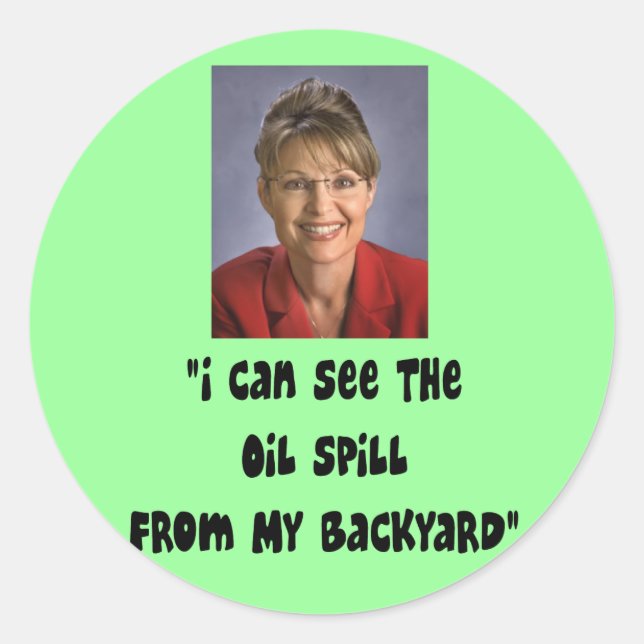 Pegatina Redonda Camisetas del derrame de petróleo del Golfo (Anverso)