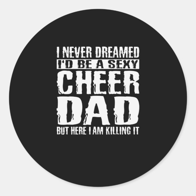 Pegatina Redonda Camisetas del Día del Padre animan a papá y matan  (Anverso)