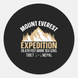 Pegatina Redonda Camisetas del Monte Everest T Vintage