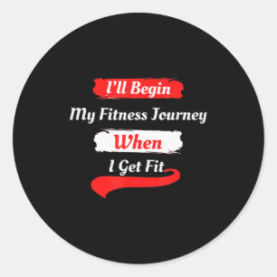 Pegatina Redonda Camisetas Divertidas de Fitness Motivacional para