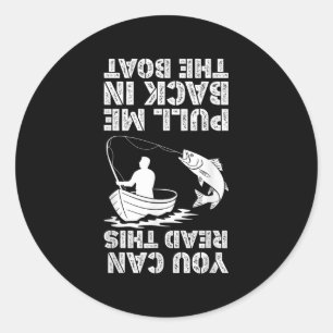 Pegatina Redonda Camisetas Divertidas De Pesca Para Hombres Chicos