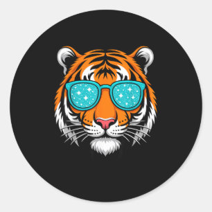 Pegatina Redonda Camisetas geniales para niños, gafas de sol divert