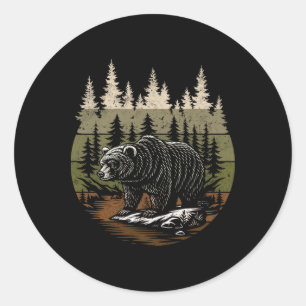 Pegatina Redonda Camisetas gráficas de naturaleza para hombres Osos