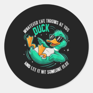 Pegatina Redonda Camisetas gráficas de pato divertido para hombres