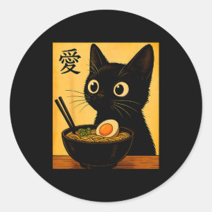 Pegatina Redonda Camisetas gráficas divertidas japonesas de ramen d