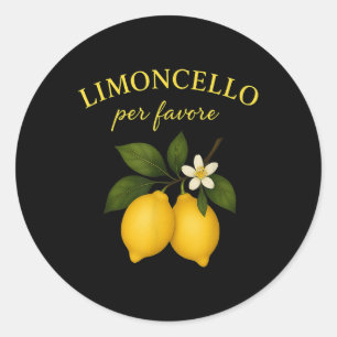 Pegatina Redonda Camisetas Italianas Limoncello Per Favore Para Muj