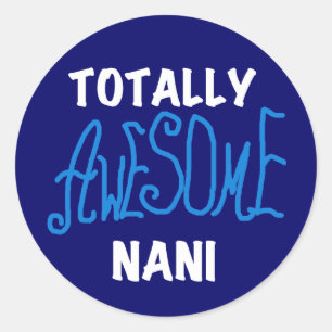 Pegatina Redonda Camisetas Nani azul y regalos todoscientos